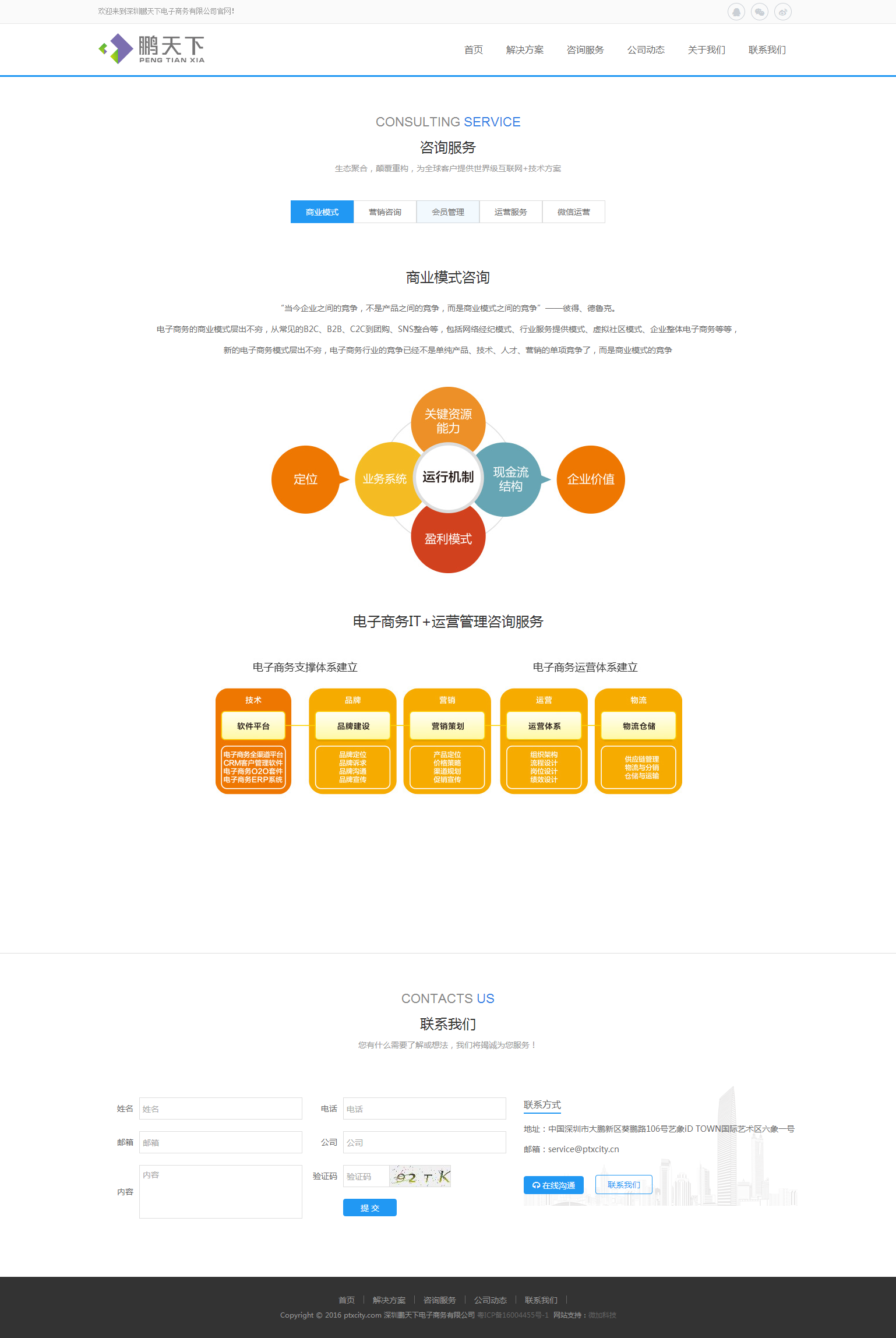 深圳鹏天下电子商务有限公司微加响应式网站案例